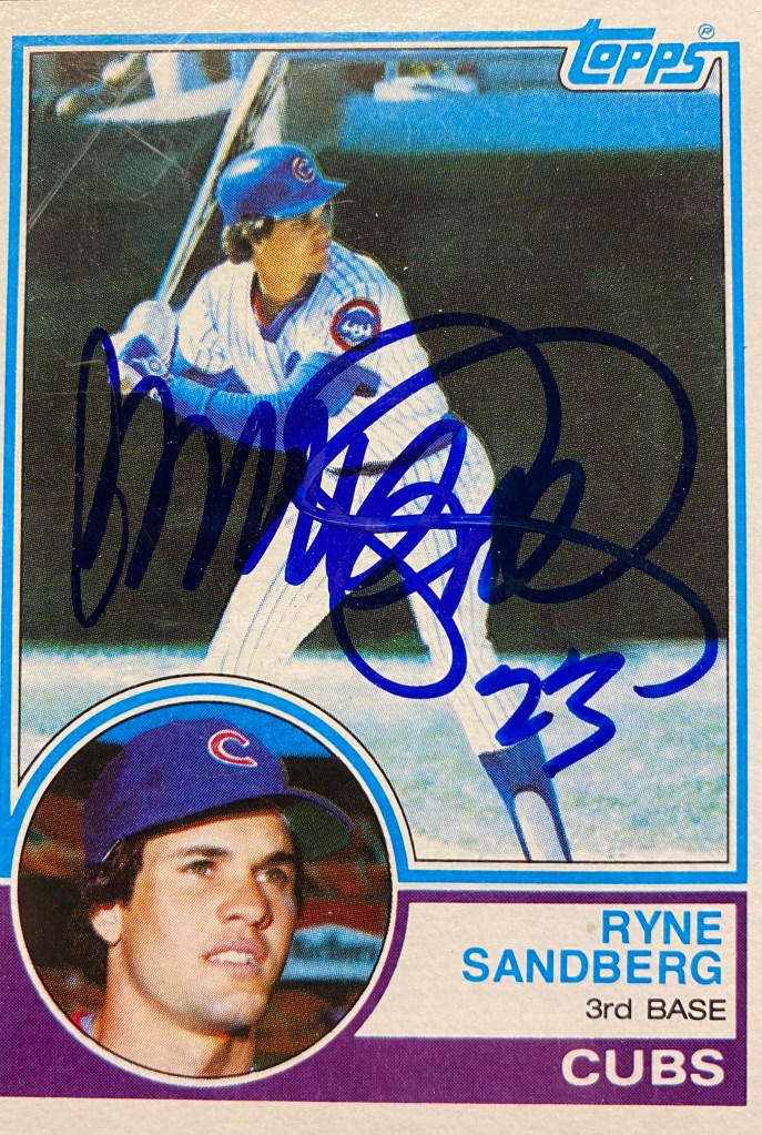 Ryne Sandberg autographed signed 1983 Topps rookie card