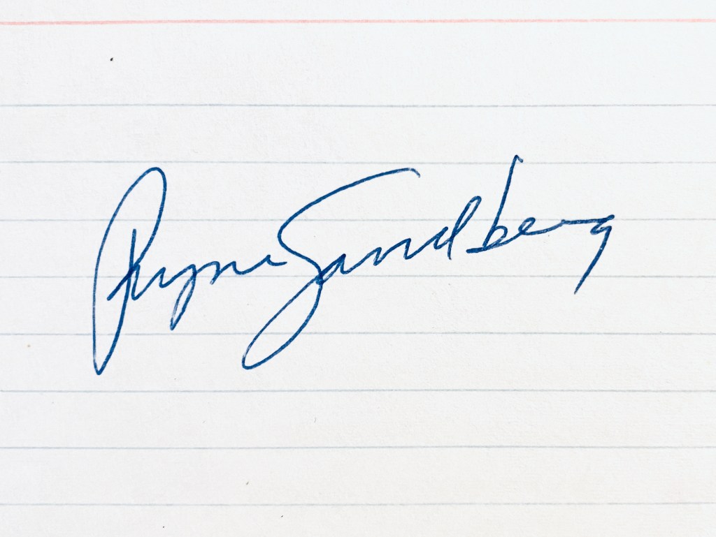 Ryne Sandberg Rookie Era Signature